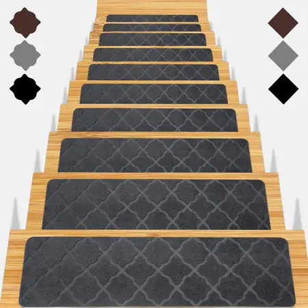 15 Packs Stair Treads for Wooden Steps Non-Slip Stair Mats