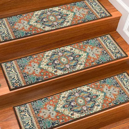 Non Slip Carpet Stair Treads with Reusable Adhesive