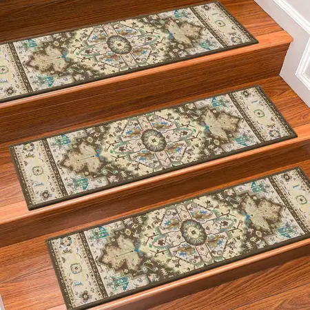 TPR Backing Stair Rugs Oriental Staircase Step Treads